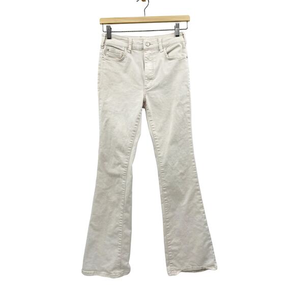 Anthropologie 25 white Pearlescent High-Rise Flare Jeans - Picture 3 of 7